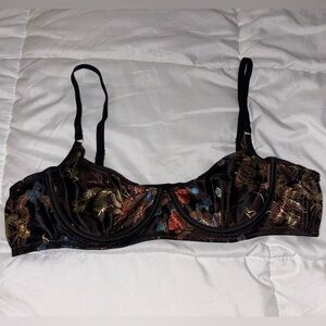Beautiful elegant unique Black Floral Embroidered Bra